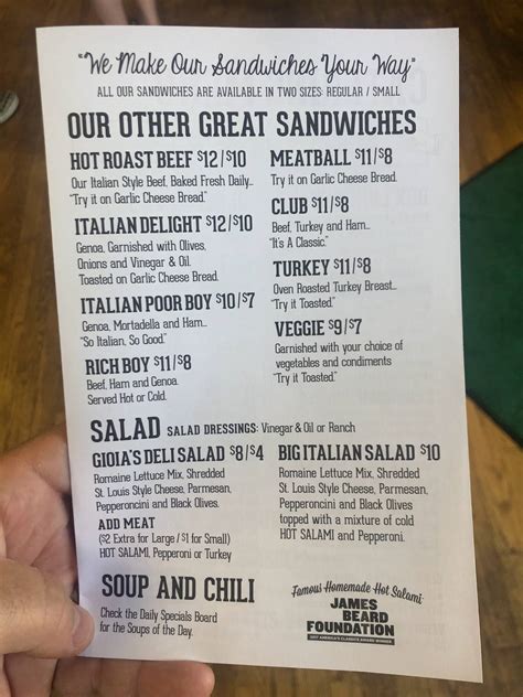 gioia's deli creve coeur menu  The most commonly ordered items and dishes from this store